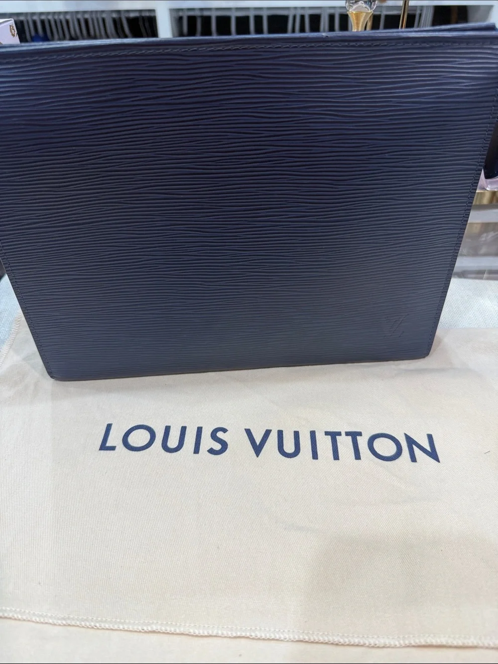 Louis Vuitton Deep Navy Epi Leather makeup bag
